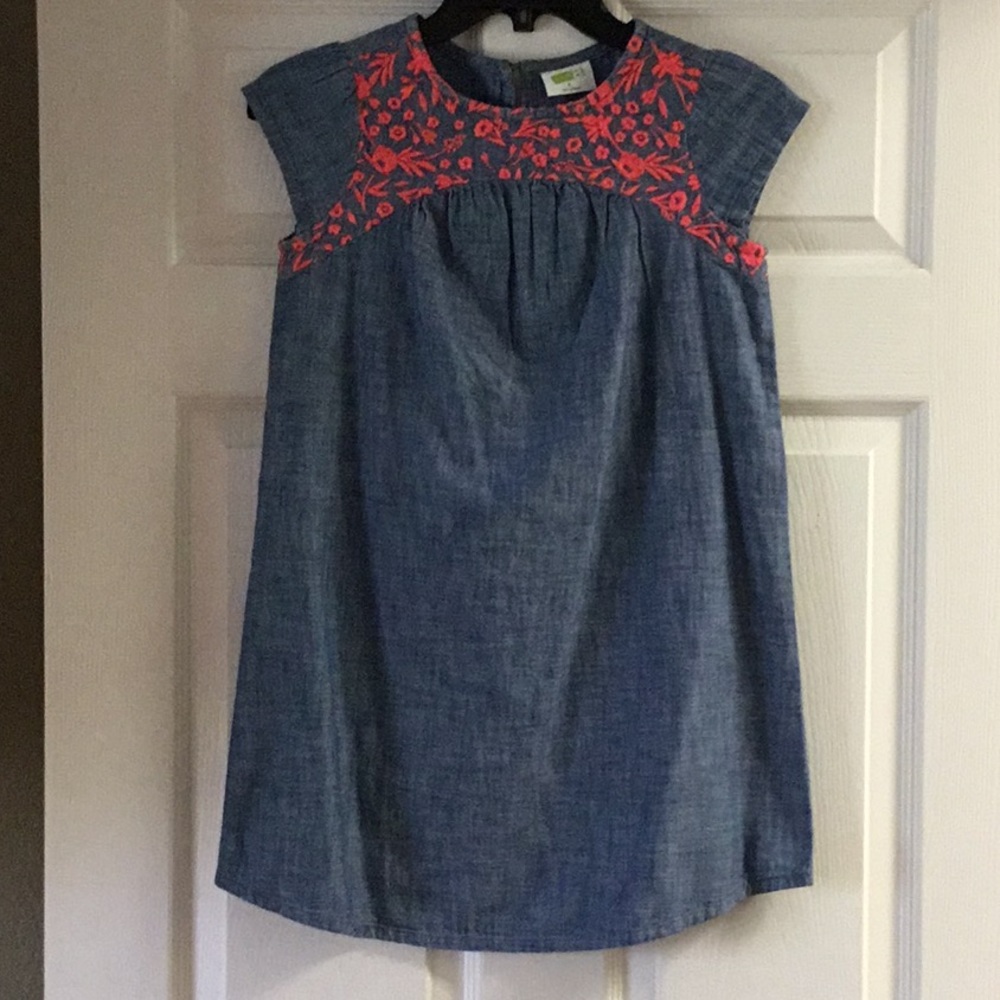 Girls Denim dress with embroidery